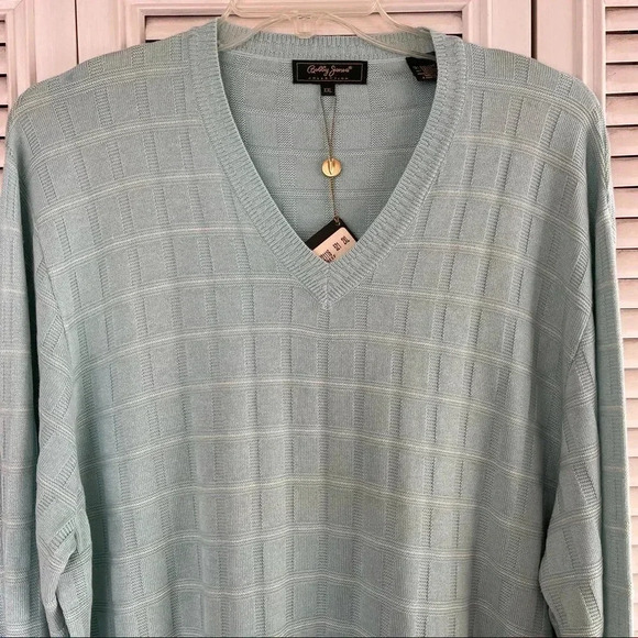 NWT Bobby Jones V-Neck Golf Sweater Light  Blue Turquoise size XXL - Picture 3 of 13